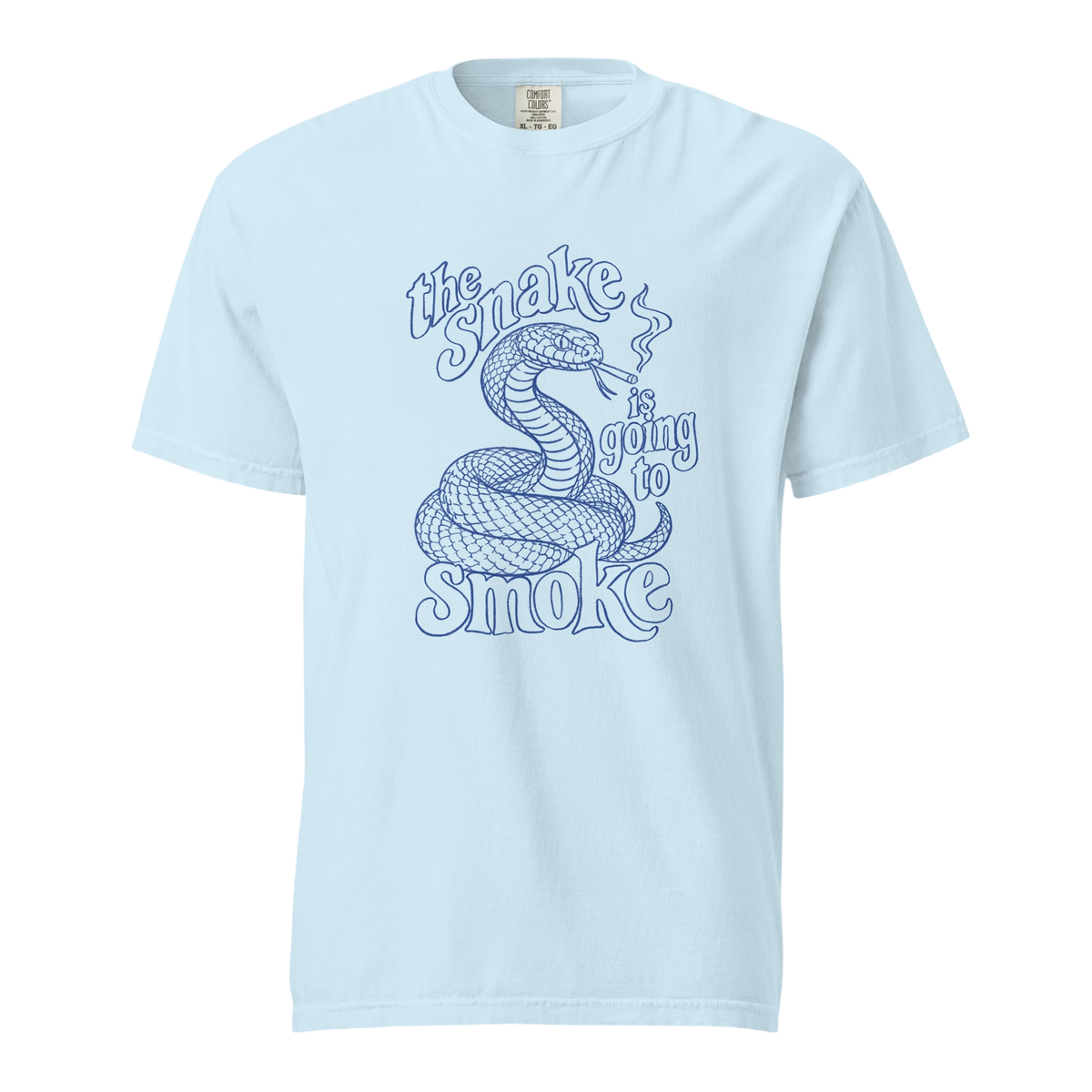 The Snake Is Going to Smoke — Unisex t-shirt in Chambray